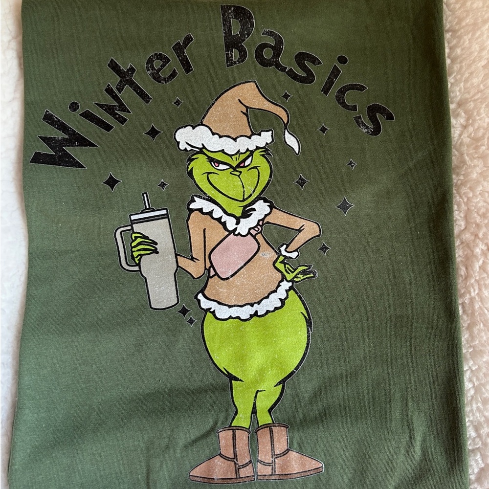 Green Grinch Winter Basics Graphic Tee